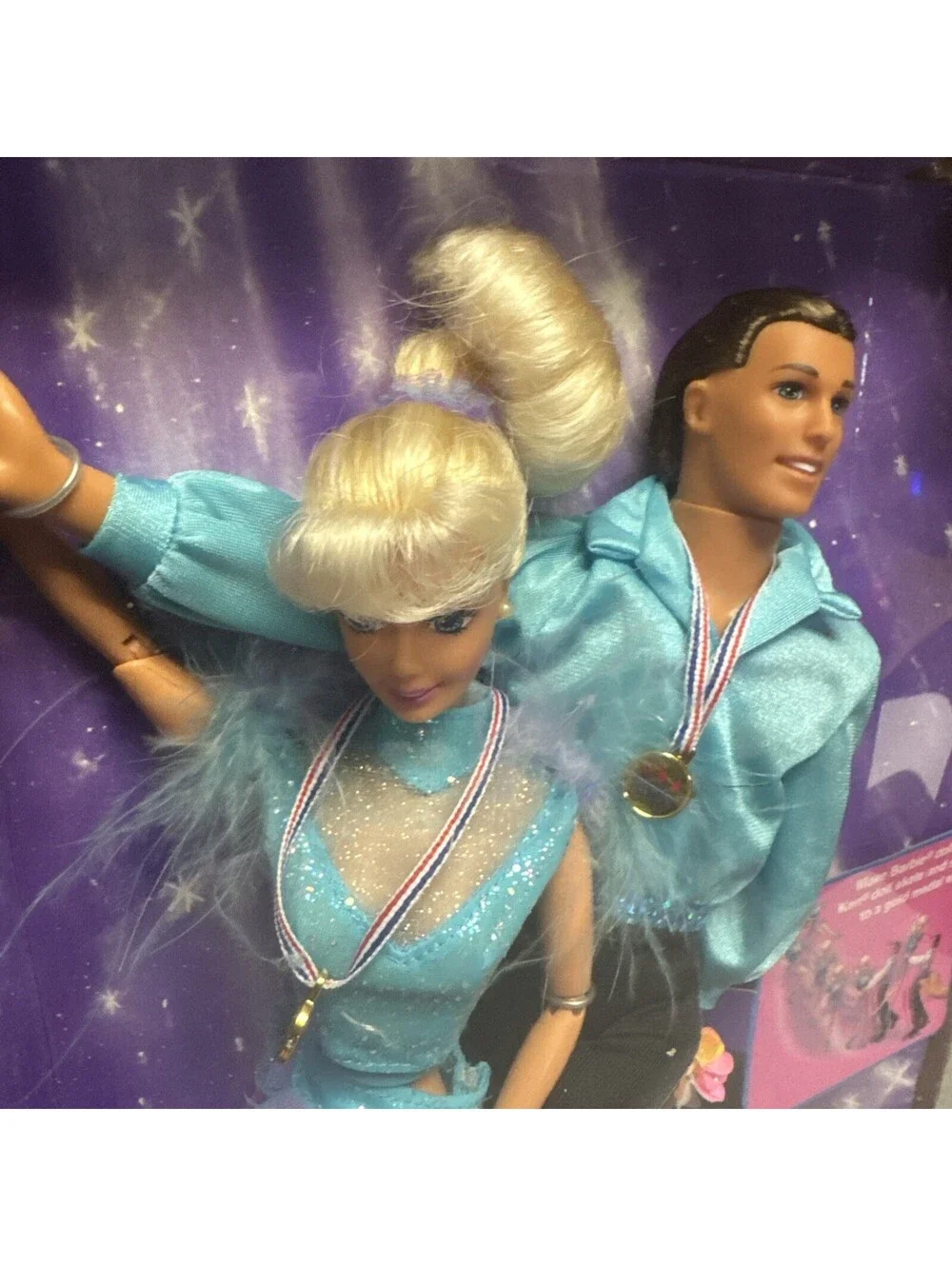Barbie & Ken Olympic Skater USA Team Doll Set Vintage Mattel 18726 Damaged Box